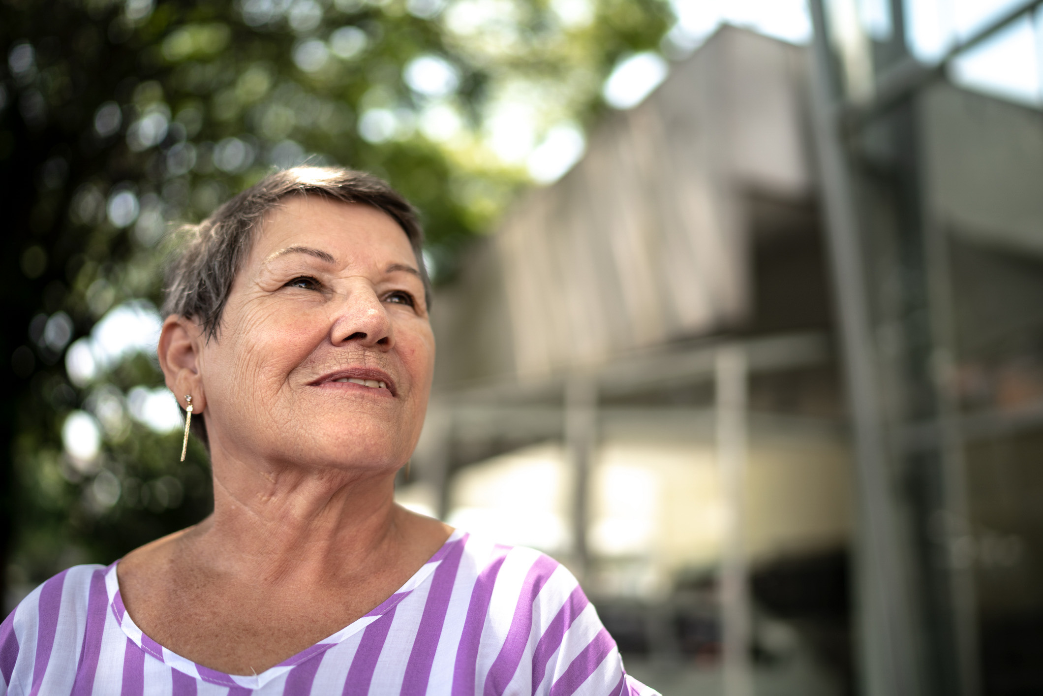 older woman smiling for the future