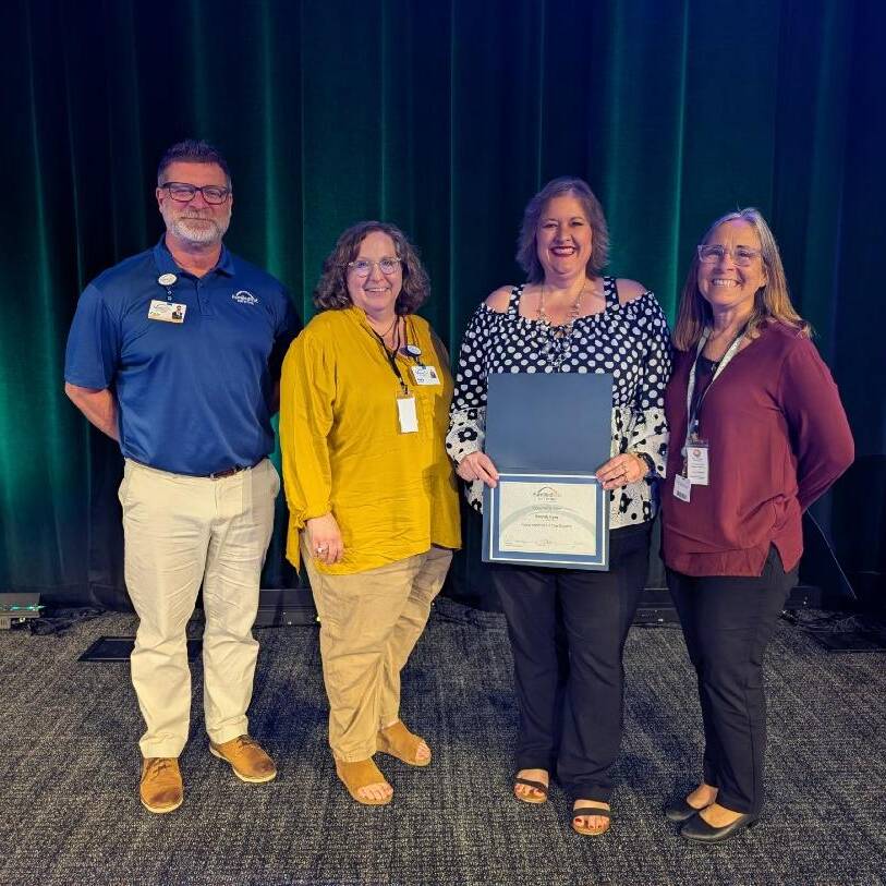 headshot of President of FamiliesFirst Network Cory Borcherding, Team Manager Process Improvement Katy McHenry, FFN Records Specialist Vital Statistics Brandy Dyer and Director of Quality and Program Development Lynne Whittington.