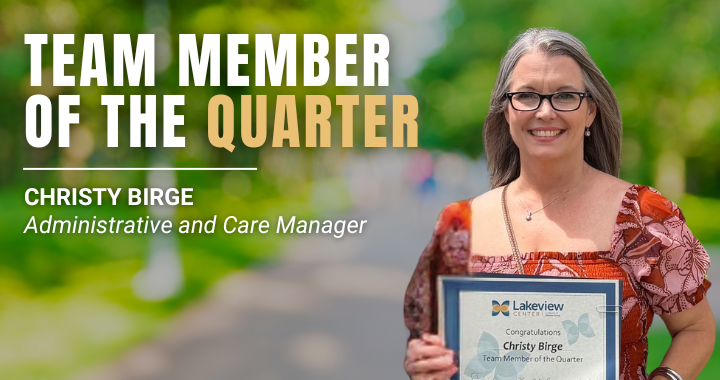 Christy Birge named Lakeview Center Team Member of the Quarter